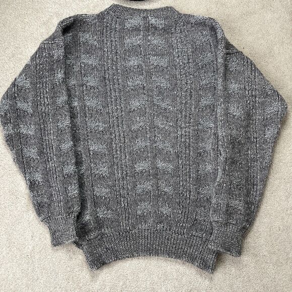 Collezione Zenio Mens Sweater XL Brown Wool Textured Grandpa Cosby Uruguay Vtg - Picture 5 of 5